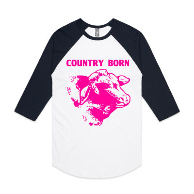 COUNTRY BORN RANGE  - AS Colour - 3/4 Raglan Baseball Sleeve Tee Thumbnail
