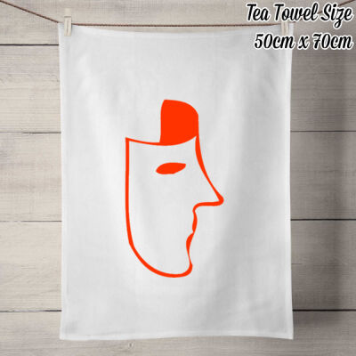 MASK DAY RANGE - 50% Linen Tea Towel - White Thumbnail